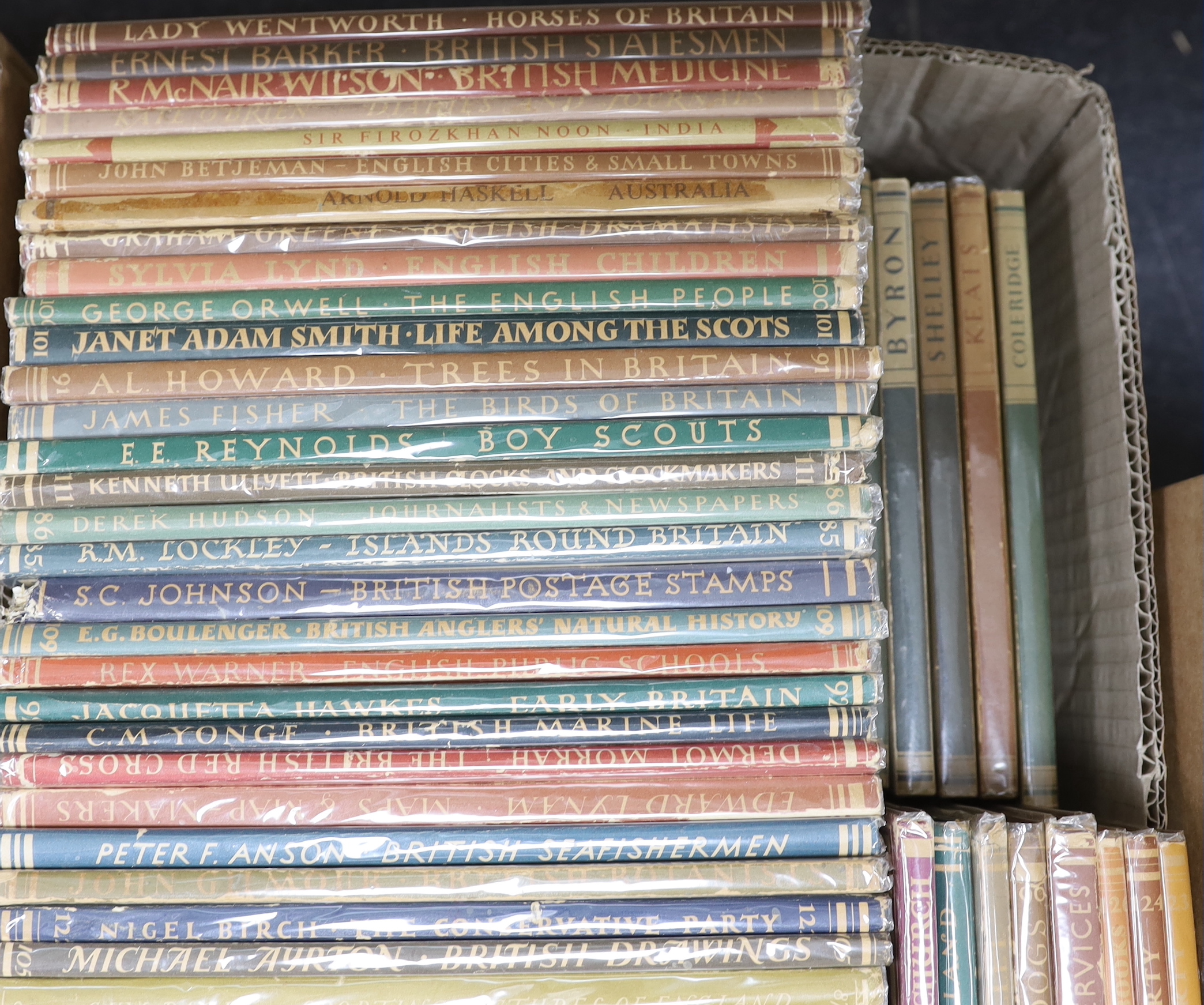 Britain in Pictures. One hundred and eighteen volumes in this series, including, Orwell, George. The English People. 1947; Haskell, Arnold. Australia. 1941; Marsh, Ngaio and Burden, R. M. New Zealand, 1942; Greene, Graha